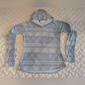 Kuhl Womens Basel Burnout Floral Hoodie Top Size M Pullover Long Sleeve